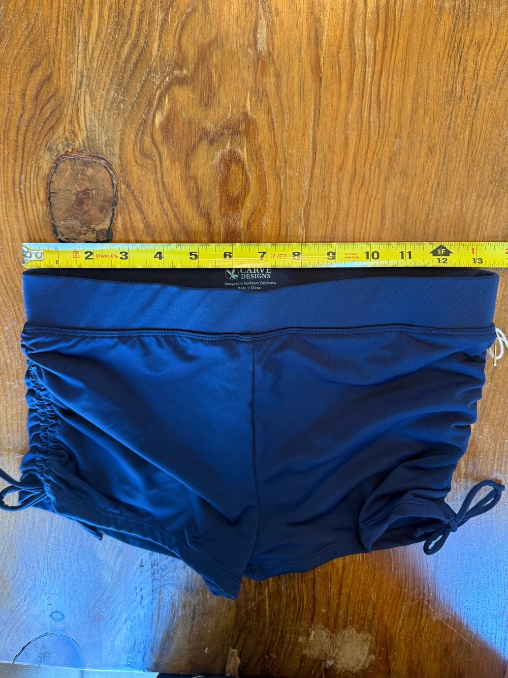 Carve Designs Navy Swim Shorts with Side Ruching Size XS NWT - Picture 4 of 4